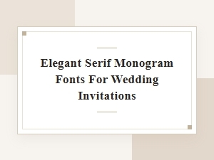 Elegant Serif Fonts for Wedding Invitation Monograms